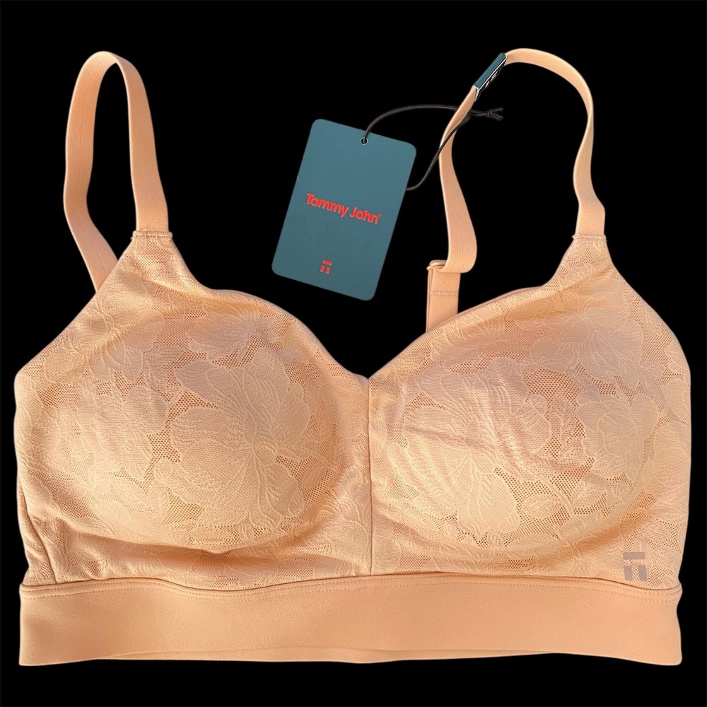 Tommy John Second Skin Triangle Lace Bralette Maple Sugar S D-DD 10021651000 NWT